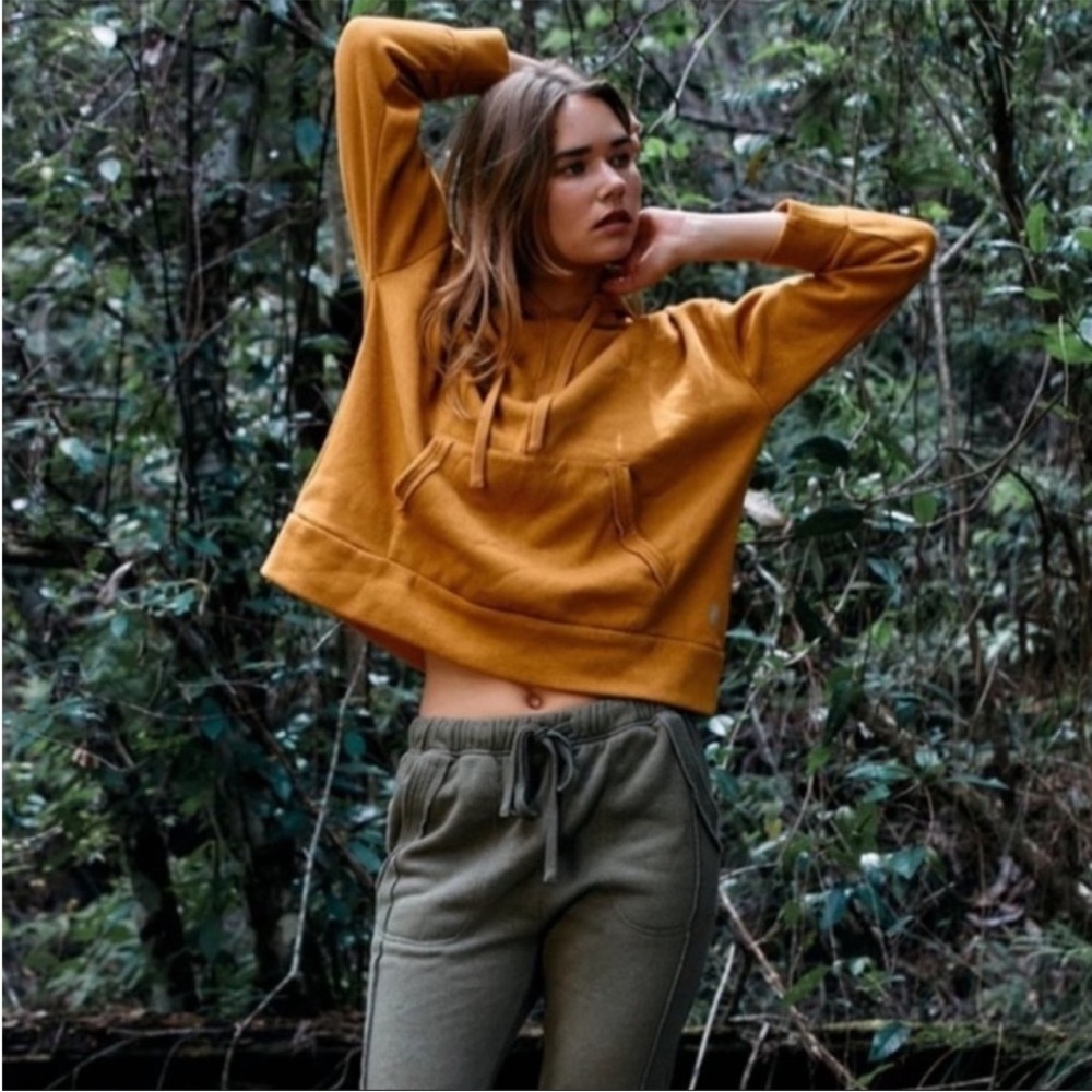 Free People Movement Yellow Work It Out Hoodie. size XS
